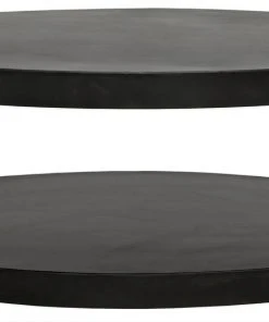 Noir Qs Eclipse Oval Coffee Table, Black Metal LIVING ROOM