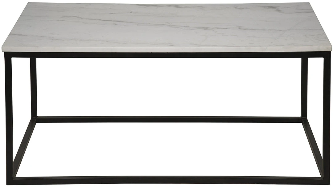 Noir Manning Coffee Table, Black Metal With Quartz Top LIVING ROOM 3 Noir Manning Coffee Table, Black Metal With Quartz Top LIVING ROOM