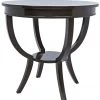 Side & End Tables Noir QS Scheffield Round End Table, Distressed Brown