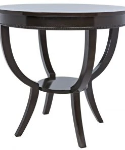Side & End Tables Noir QS Scheffield Round End Table, Distressed Brown