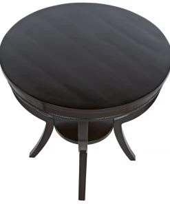 Side & End Tables Noir QS Scheffield Round End Table, Distressed Brown