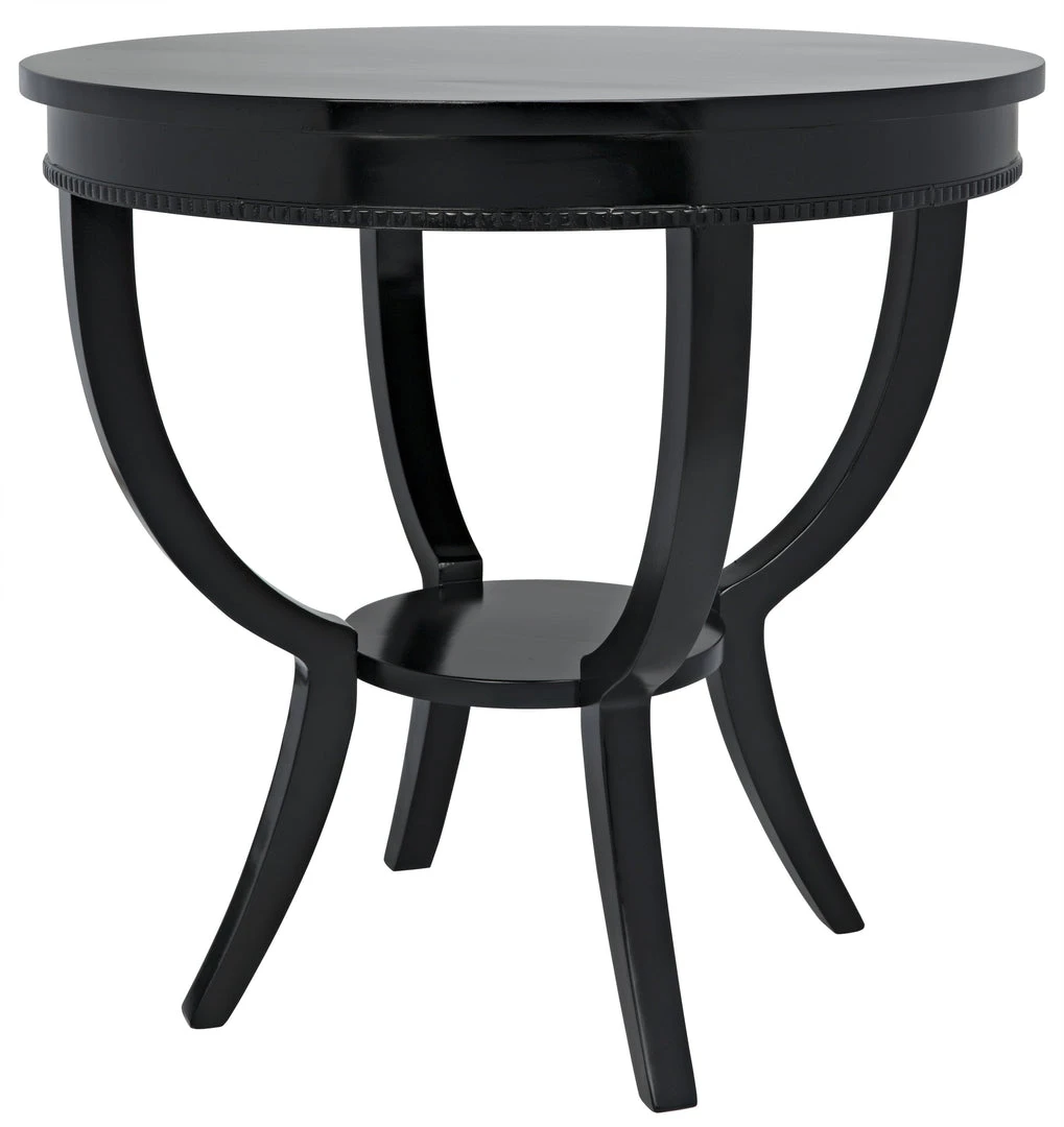 Side & End Tables Noir QS Scheffield Round End Table, Black 3 Side & End Tables Noir QS Scheffield Round End Table, Black