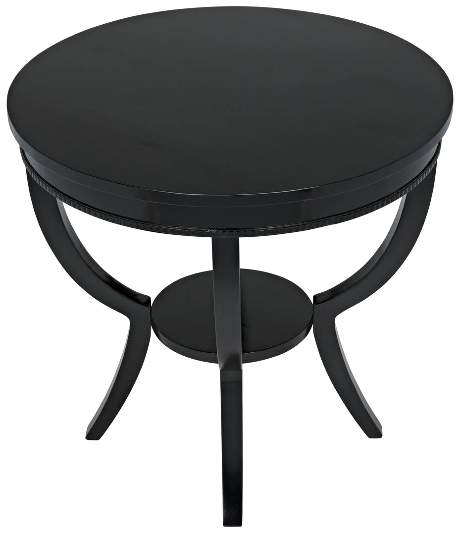 Side & End Tables Noir QS Scheffield Round End Table, Black 4 Side & End Tables Noir QS Scheffield Round End Table, Black
