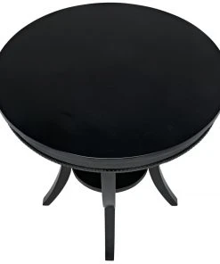 Side & End Tables Noir QS Scheffield Round End Table, Black 10 Side & End Tables Noir QS Scheffield Round End Table, Black