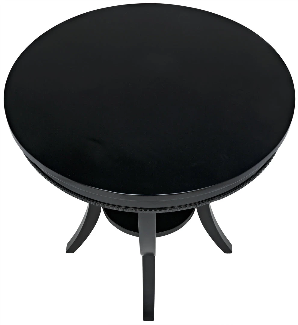 Side & End Tables Noir QS Scheffield Round End Table, Black 5 Side & End Tables Noir QS Scheffield Round End Table, Black