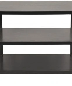 Noir QS 2 Shelf Side Table, Hand Rubbed Black