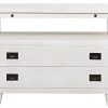 Noir 2-Drawer Side Table With Sliding Tray, White Wash Side & End Tables