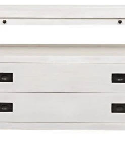 Noir 2-Drawer Side Table With Sliding Tray, White Wash Side & End Tables