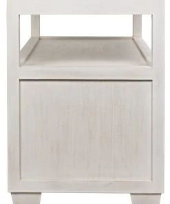 Noir 2-Drawer Side Table With Sliding Tray, White Wash Side & End Tables
