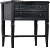 Side & End Tables Noir QS Oxford 2-Drawer Side Table, Hand Rubbed Black 1 Side & End Tables Noir QS Oxford 2-Drawer Side Table, Hand Rubbed Black