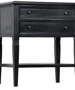 Side & End Tables Noir QS Oxford 2-Drawer Side Table, Hand Rubbed Black