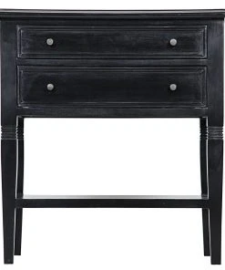 Side & End Tables Noir QS Oxford 2-Drawer Side Table, Hand Rubbed Black
