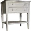Noir QS Oxford 2-Drawer Side Table, White Wash
