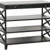 Side & End Tables Noir Sutton Criss-Cross, Hand Rubbed Black