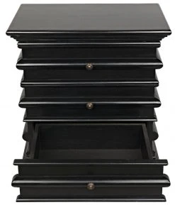 Side & End Tables Noir Ascona Side Table, Hand Rubbed Black