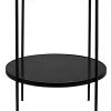 Noir Rivoli Side Table, Black Steel With Marble