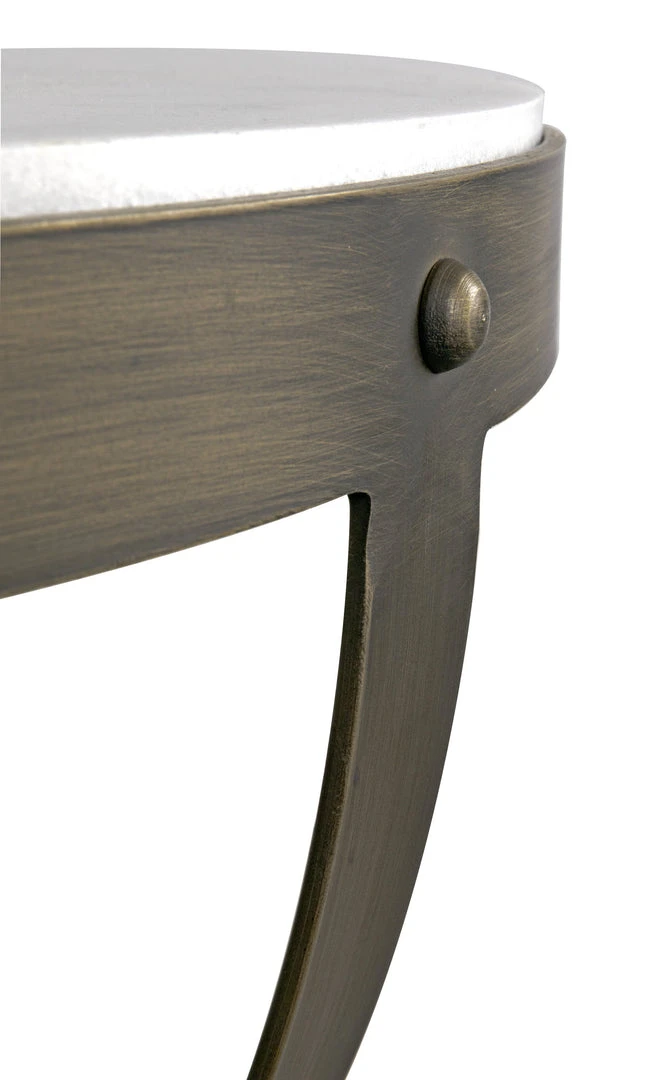 Noir Byron Side Table, Aged Brass Finish With White Marble Side & End Tables 14 Noir Byron Side Table, Aged Brass Finish With White Marble Side & End Tables