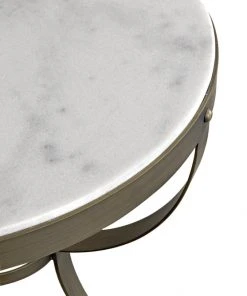 Noir Byron Side Table, Aged Brass Finish With White Marble Side & End Tables 29 Noir Byron Side Table, Aged Brass Finish With White Marble Side & End Tables