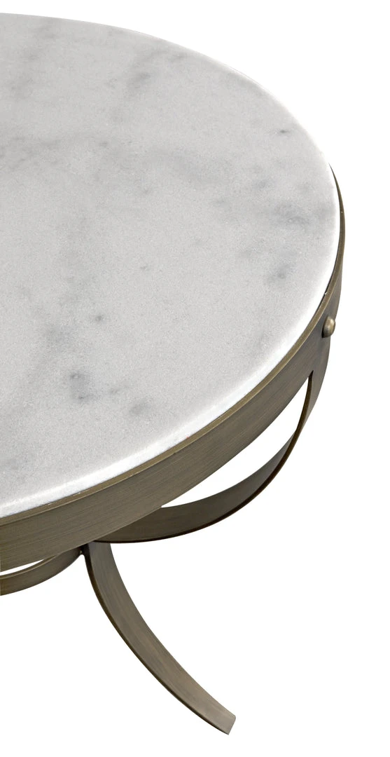 Noir Byron Side Table, Aged Brass Finish With White Marble Side & End Tables 16 Noir Byron Side Table, Aged Brass Finish With White Marble Side & End Tables