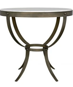 Noir Byron Side Table, Aged Brass Finish With White Marble Side & End Tables 18 Noir Byron Side Table, Aged Brass Finish With White Marble Side & End Tables