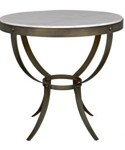 Noir Byron Side Table, Aged Brass Finish With White Marble Side & End Tables 19 Noir Byron Side Table, Aged Brass Finish With White Marble Side & End Tables