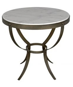 Noir Byron Side Table, Aged Brass Finish With White Marble Side & End Tables 20 Noir Byron Side Table, Aged Brass Finish With White Marble Side & End Tables