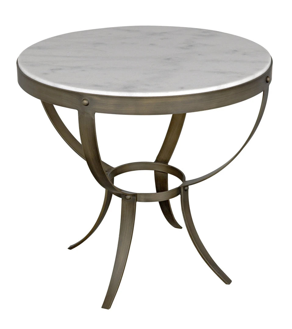 Noir Byron Side Table, Aged Brass Finish With White Marble Side & End Tables 10 Noir Byron Side Table, Aged Brass Finish With White Marble Side & End Tables