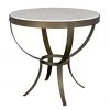 Noir Byron Side Table, Aged Brass Finish With White Marble Side & End Tables