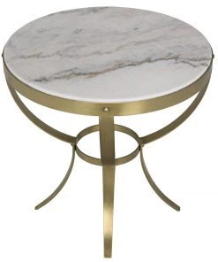 Side & End Tables Noir Byron Side Table, Antique Brass And Stone 9 Side & End Tables Noir Byron Side Table, Antique Brass And Stone