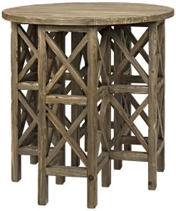 Noir QS Zimmerman Side Table, Old Wood Side & End Tables