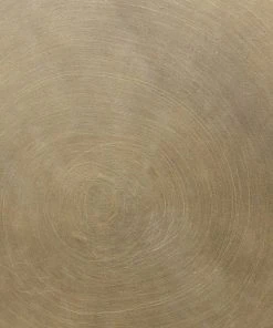 Noir Eclipse Round Side Table, Metal With Aged Brass Finish