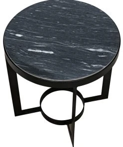 Noir Parker Side Table, Black Steel With Black Marble 10 Noir Parker Side Table, Black Steel With Black Marble