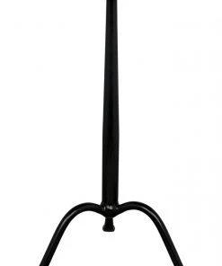 Noir Cosmopolitan Side Table, Black Steel With Marble