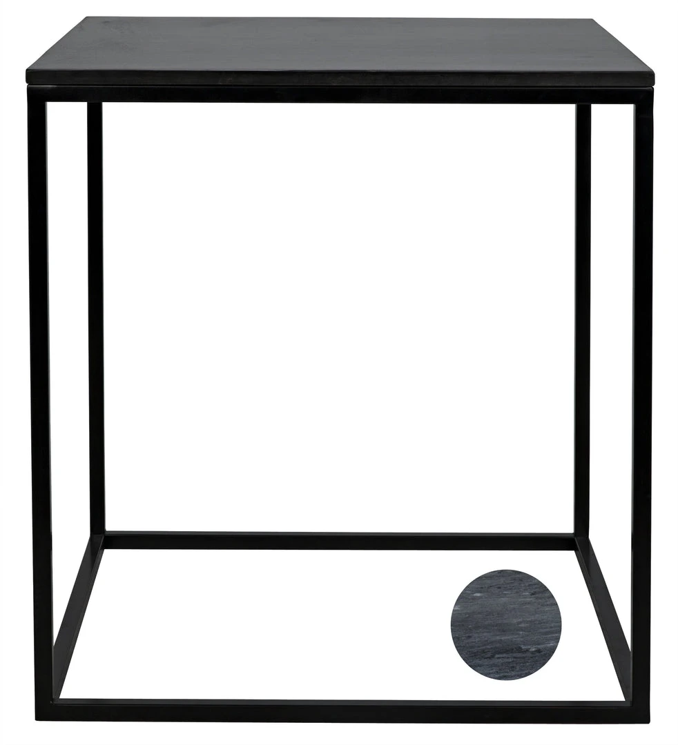 Side & End Tables Noir Landon Side Table, Black Metal With Marble 3 Side & End Tables Noir Landon Side Table, Black Metal With Marble