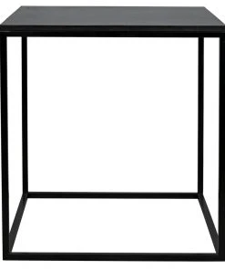 Side & End Tables Noir Landon Side Table, Black Metal With Marble