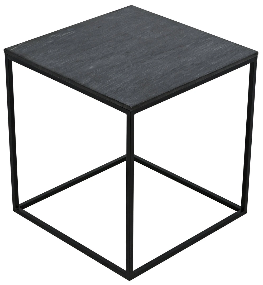 Side & End Tables Noir Landon Side Table, Black Metal With Marble 7 Side & End Tables Noir Landon Side Table, Black Metal With Marble
