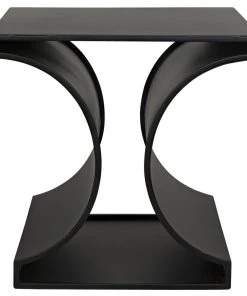 Noir Alec Side Table, Black Metal