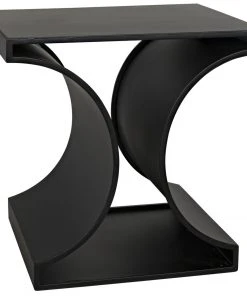Noir Alec Side Table, Black Metal