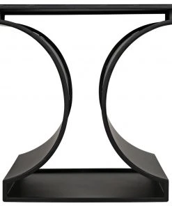 Noir Alec Side Table, Black Metal