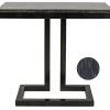 Noir Alonzo Side Table, Black Metal With Marble Side & End Tables