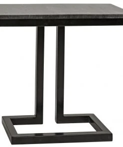 Noir Alonzo Side Table, Black Metal With Marble Side & End Tables