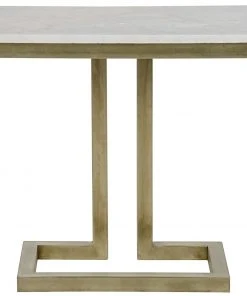 Side & End Tables Noir Alonzo Side Table, Antique Brass, Metal And Quartz