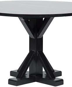 DINING ROOM Noir Criss-Cross Round Table, 48", Hand Rubbed Black