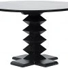 DINING ROOM Noir Zig-Zag Base Dining Table, 48", Hand Rubbed Black