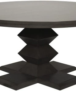 Noir Zig-Zag Base Dining Table, 60", Pale DINING ROOM