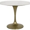 Noir QS Laredo Table, 36", Antique Brass, White Marble Top 2 Noir QS Laredo Table, 36", Antique Brass, White Marble Top