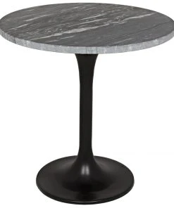 Noir Laredo 20" Table, Black Stone Top