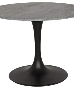 Noir Qs Laredo 40" Bistro Table With Black Stone Top