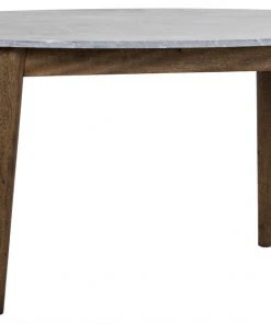 Noir Surf Oval Dining Table With Stone Top, Dark Walnut DINING ROOM