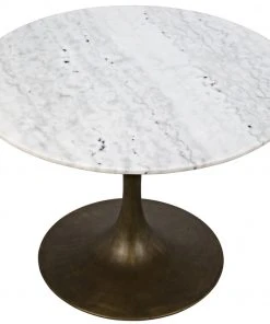 DINING ROOM Noir Laredo Table 40", Aged Brass, White Marble Top 9 DINING ROOM Noir Laredo Table 40